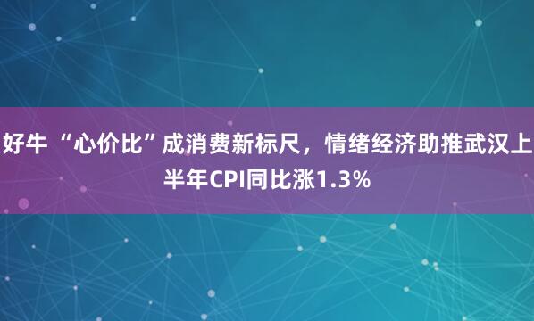 好牛 “心价比”成消费新标尺，情绪经济助推武汉上半年CPI同比涨1.3%